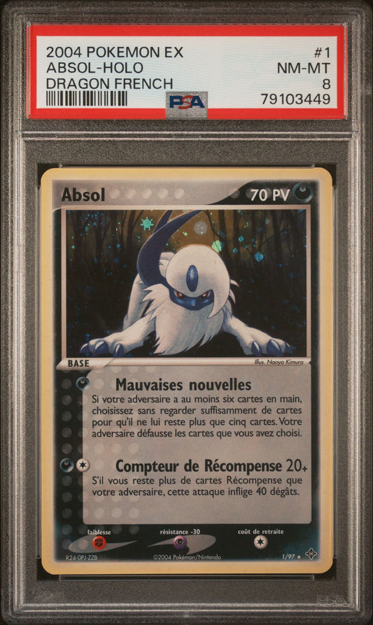 Absol Holo 1 EX : Dragon PSA 8