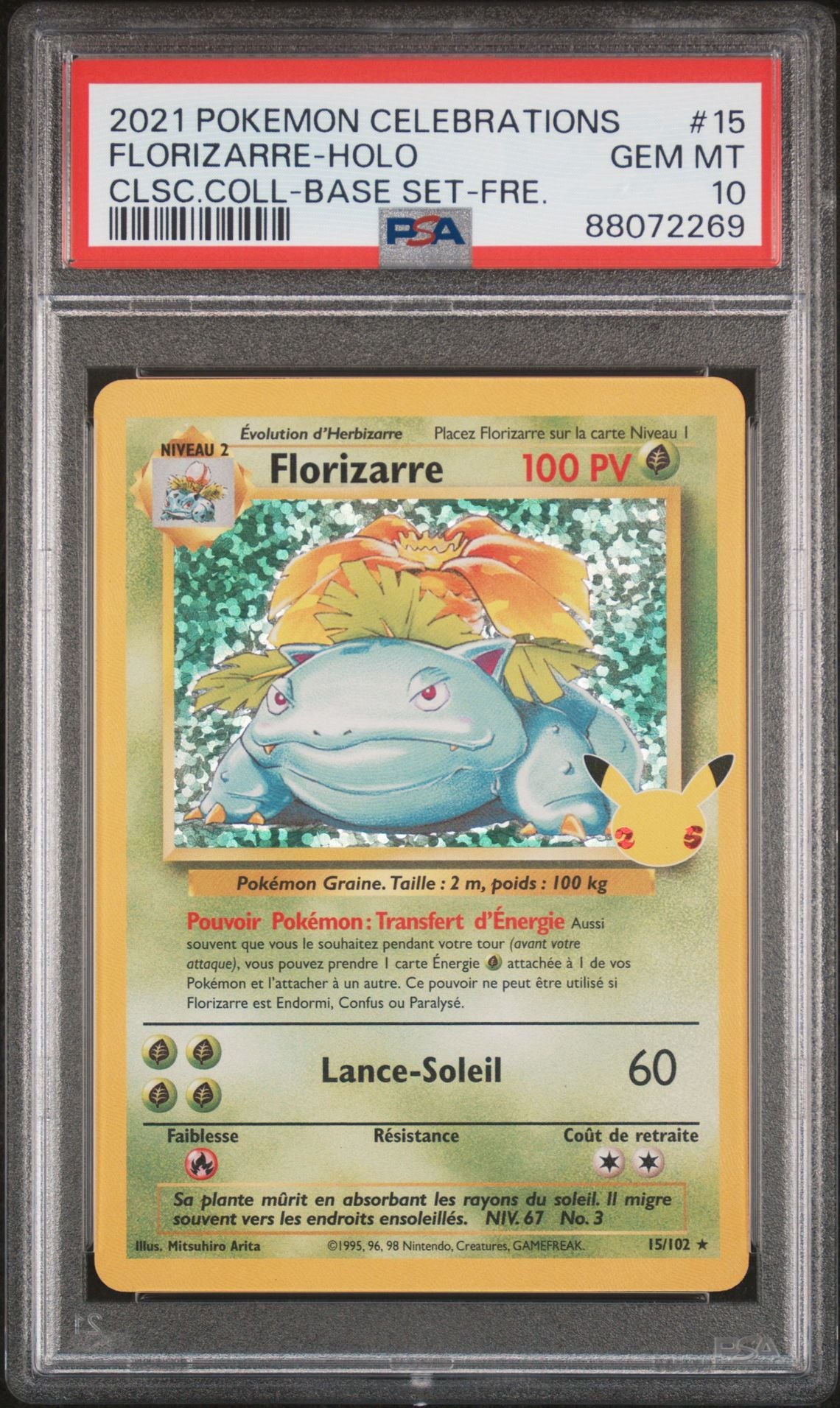 Florizarre holo 15 célébration PSA 10