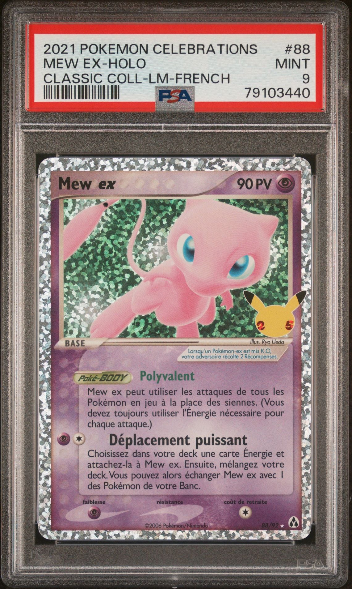 Mew EX 88 célébration PSA 10