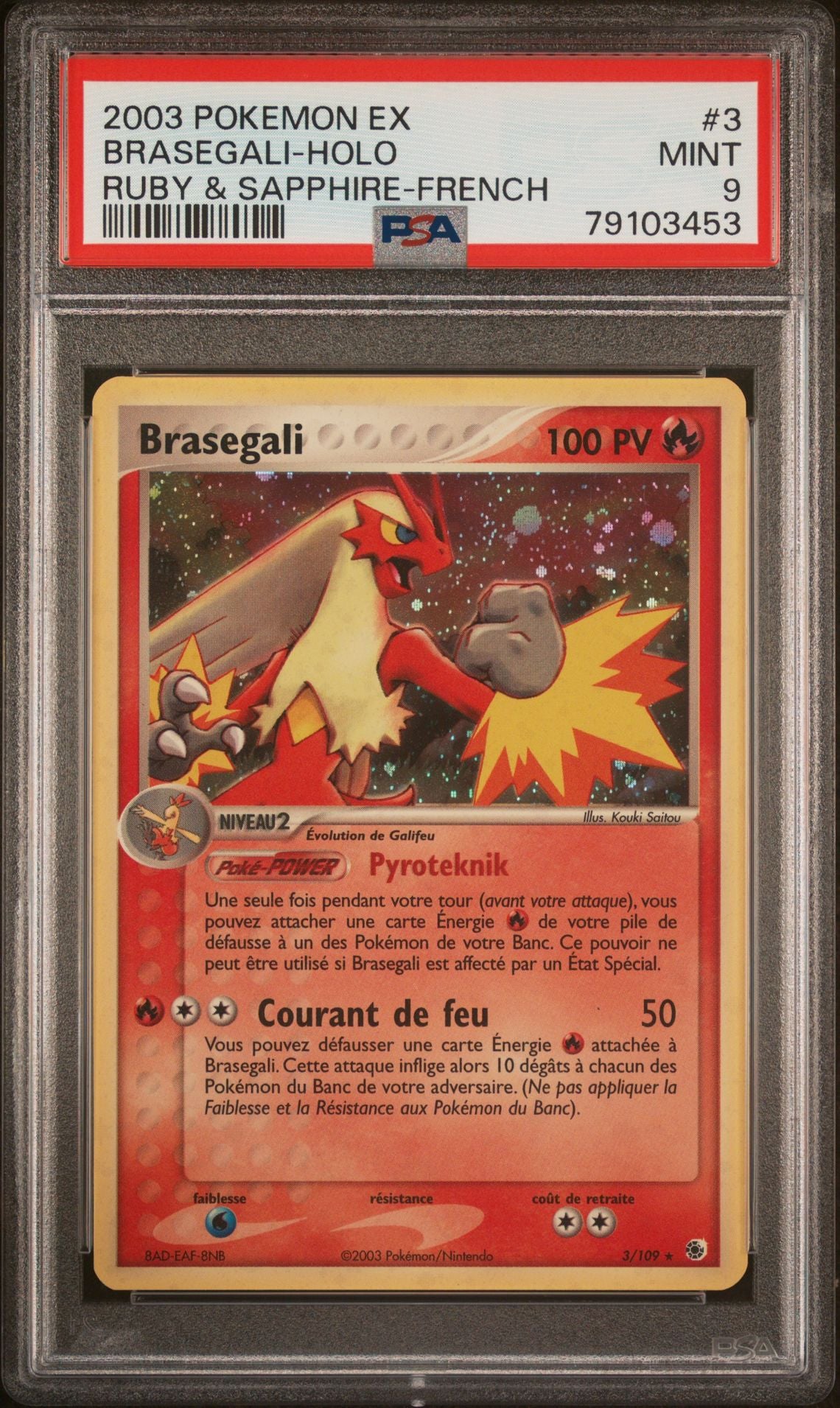 Brasegali Holo 3 EX : Rubis & Saphir PSA 9