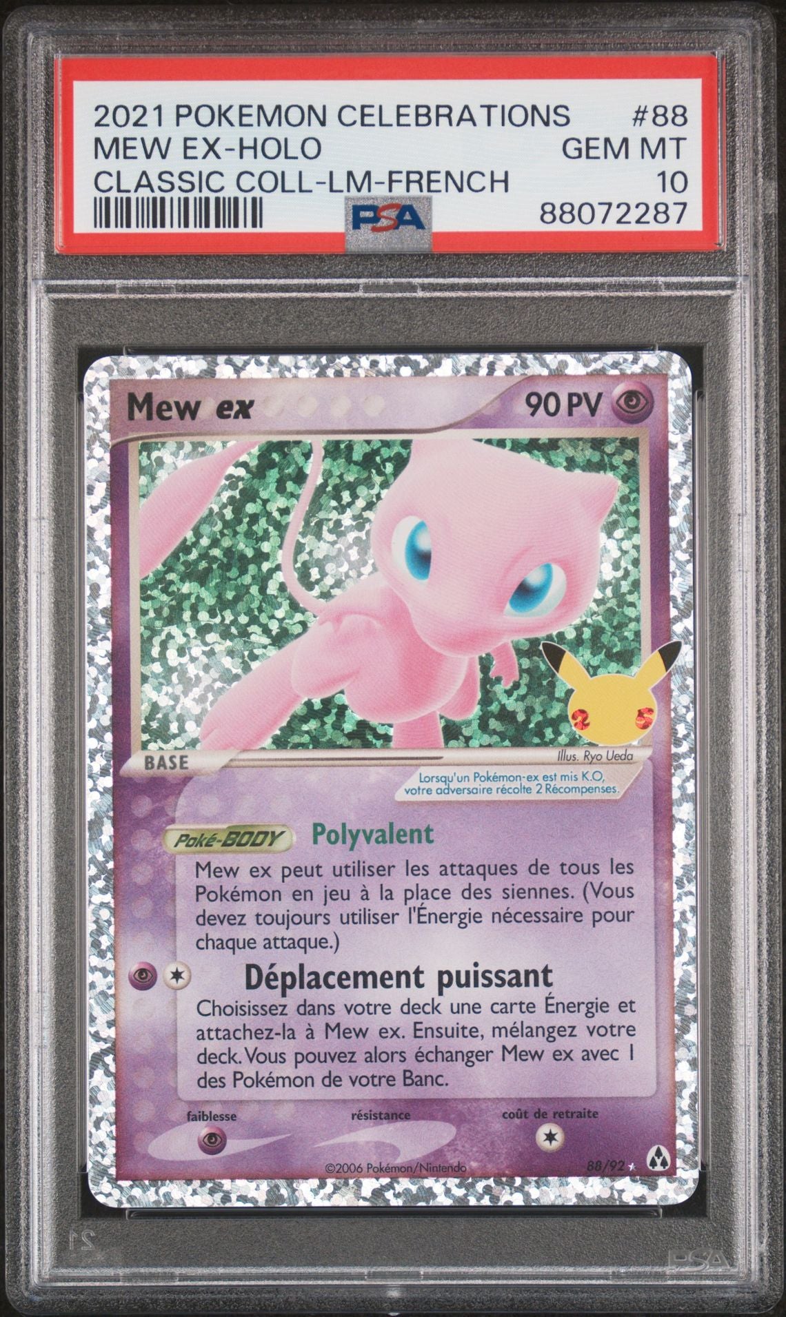 Mew EX 88 célébration PSA 10