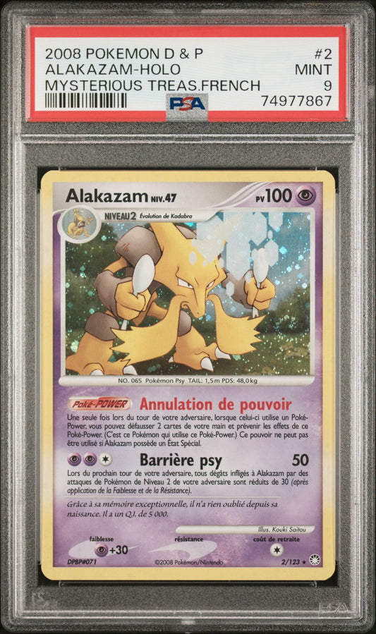 Alakazam Holo 2 Diamant & Perle : Trésors Mystérieux PSA 9