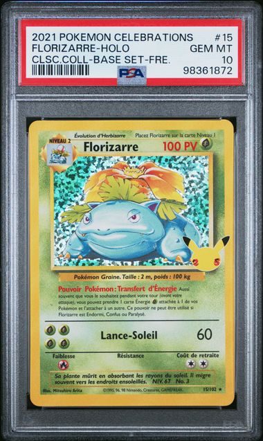 Florizarre holo 15 célébration PSA 10