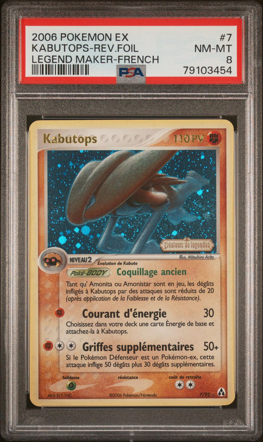 Kabutops Holo Reverse 7 EX : Créateurs de Légendes PSA 8