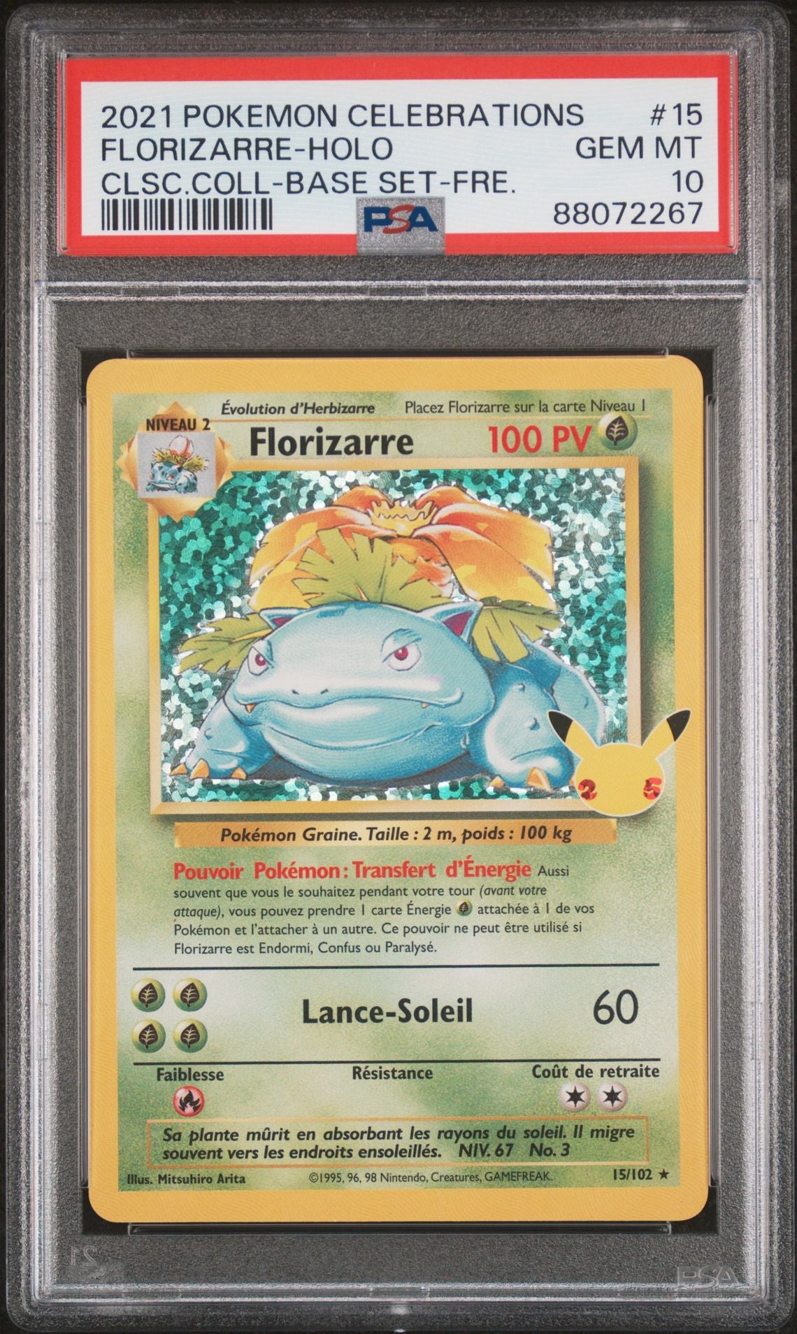 Florizarre holo 15 célébration PSA 10