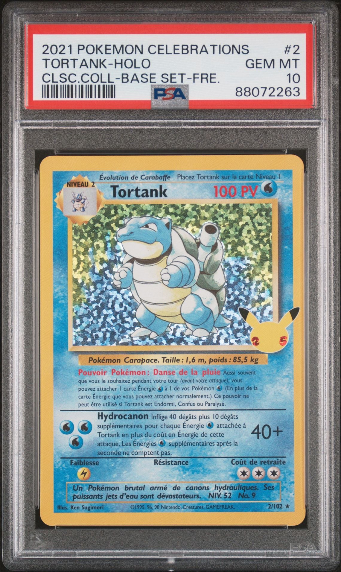 Tortank holo 2 célébration PSA 10