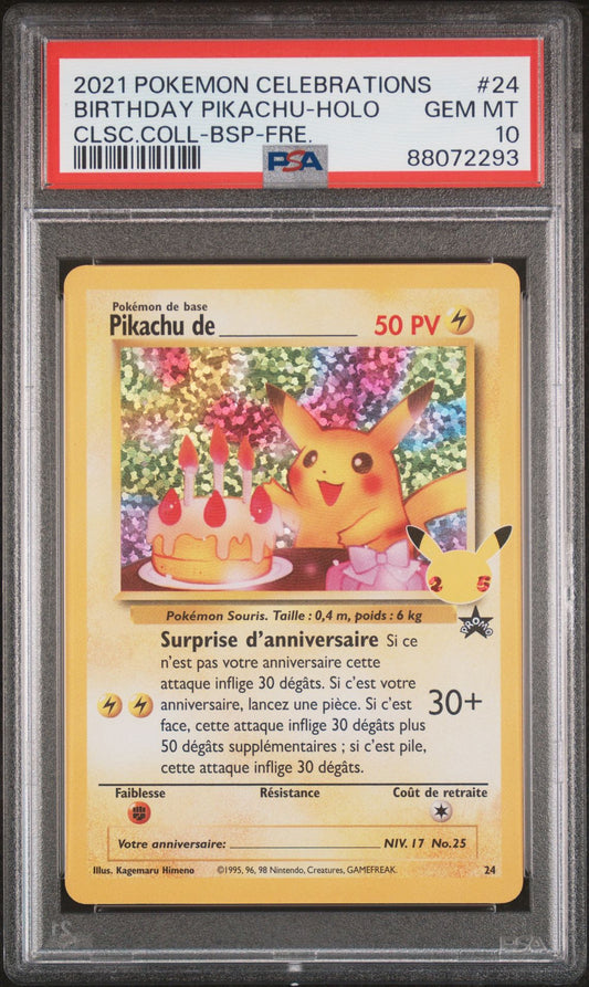 Pikachu Birthday 24 Célébration PSA 10