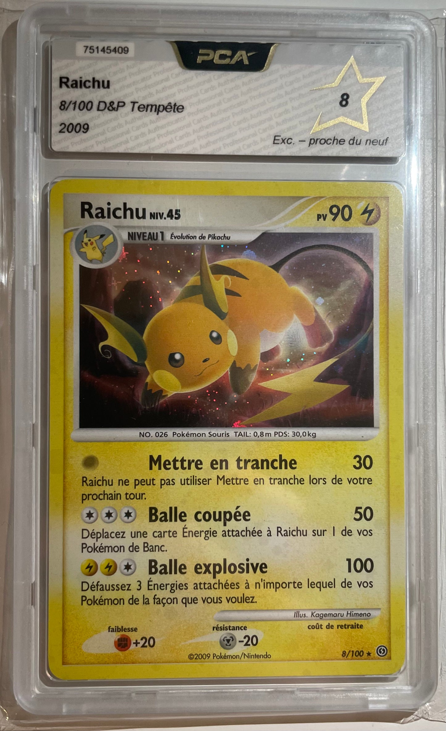 Raichu Holo 8/100 DP tempête PCA 8